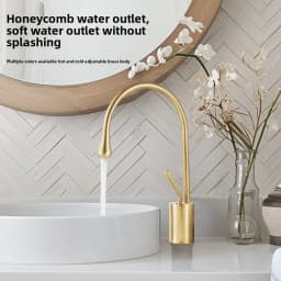 Modern Basin Faucet Brushed Gold Black Silver Faucet Deck Mounted Basin Sink Tap Mixer Hot Cold Brass Tap for Bathroom