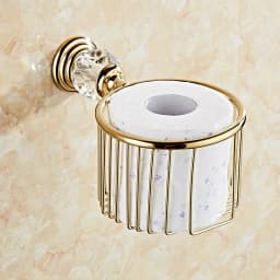 Bathroom Towel Shelf Gold Finished Bath Toilet Paper Holder Robe Hook Towel Rack Holder Tumble Holder Soap Basket ELG85400