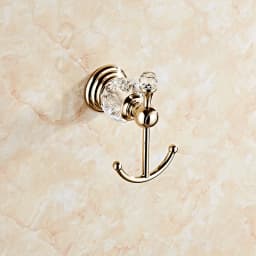 Bathroom Towel Shelf Gold Finished Bath Toilet Paper Holder Robe Hook Towel Rack Holder Tumble Holder Soap Basket ELG85400