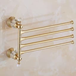 Bathroom Towel Shelf Gold Finished Bath Toilet Paper Holder Robe Hook Towel Rack Holder Tumble Holder Soap Basket ELG85400