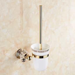Bathroom Towel Shelf Gold Finished Bath Toilet Paper Holder Robe Hook Towel Rack Holder Tumble Holder Soap Basket ELG85400