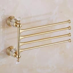 Bathroom Towel Shelf Gold Finished Bath Toilet Paper Holder Robe Hook Towel Rack Holder Tumble Holder Soap Basket ELG85400
