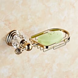 Bathroom Towel Shelf Gold Finished Bath Toilet Paper Holder Robe Hook Towel Rack Holder Tumble Holder Soap Basket ELG85400