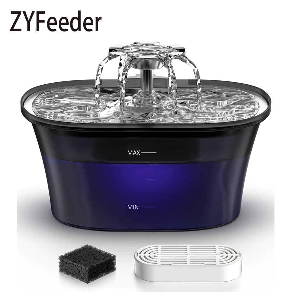 2.5L USB Pet Water Feeder Automatic Smart Drinker Water Auto Feeder Bowl Cat Dog Drinking Fountain Water Fountain(No 5V 1A Plug