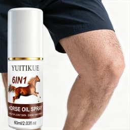 YUITIKUE 60ml 6 In 1 Horse Oil Joint Care Spray Easily Absorbed Soothing Mist For Knee Shoulder Neck Back Body Skin Care
