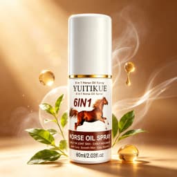 YUITIKUE 60ml 6 In 1 Horse Oil Joint Care Spray Easily Absorbed Soothing Mist For Knee Shoulder Neck Back Body Skin Care