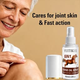 YUITIKUE 60ml 6 In 1 Horse Oil Joint Care Spray Easily Absorbed Soothing Mist For Knee Shoulder Neck Back Body Skin Care
