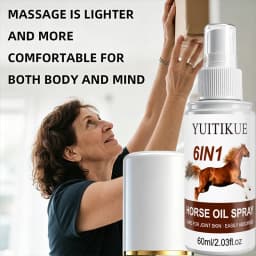 YUITIKUE 60ml 6 In 1 Horse Oil Joint Care Spray Easily Absorbed Soothing Mist For Knee Shoulder Neck Back Body Skin Care