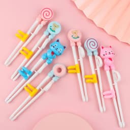 1 Pair Cartoon Animal Head Chopsticks Children Eating Training Chopsticks Baby Safty Learning Chopsticks Reusable Tableware