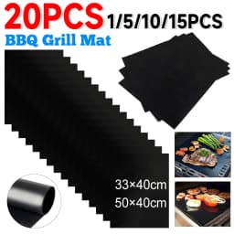 1-20PCS 50×40cm 33×40cm Oven Liners Grill Mat on Stick BBQ Grill Liners Reusable Barbecue Baking Liners Cook Pad Microwave Tool