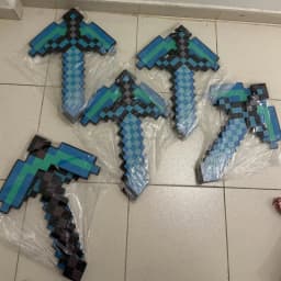 30~45cm Minecrafte Foam Sword Blue Purple Grey Axe MC Shovel Diamond Pickaxe Yellow Sword My World EVA Toy for Outdoor Cos Toys