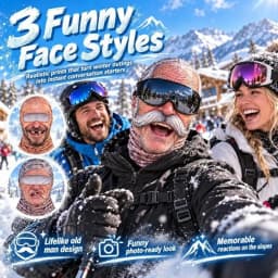 Old Man Ski Mask Funny Realistic Face Balaclava 3D Printed Full Face Winter With Neck Coverage