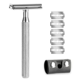 Safety Razor Men's Wet Razor 30° Angle Including 5 Platinum Razor Blades, Safety Razor and Blade Guard