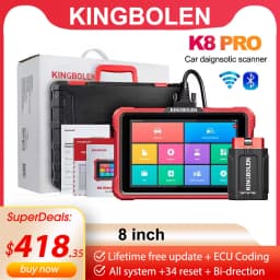 2026 NEW KINGBOLEN K8 Pro Bi-Directional Scanner Full Systems Diagnostic Scan Tool,34 Reset ECU Coding, lifetime free update