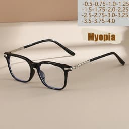 New Square Frame Myopia Glasses Fashionable Light Sensitive Color Changing Glasses For Men And Women 6160