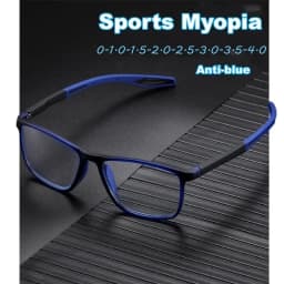 Unisex Blue Light Blocking Sports Glasses Fashion TR90 Frame Near Sight Myopia Eyewear Transparent Eyeglasses for Men Women