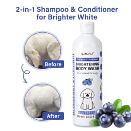 Professional Dog Whitening Shampoo Blueberry Brightening Formula Enhances Fur Shine Softness Pet Grooming Care