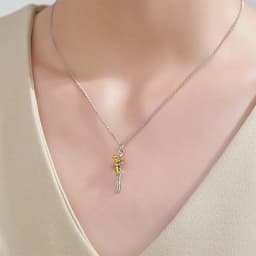 Seulement New 14K Gold Plated Embrace Pendant Couple Parent-child  Necklace for Women Two-tone Hug Earrings Jewelry Gift