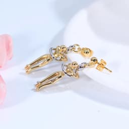 Seulement New 14K Gold Plated Embrace Pendant Couple Parent-child  Necklace for Women Two-tone Hug Earrings Jewelry Gift