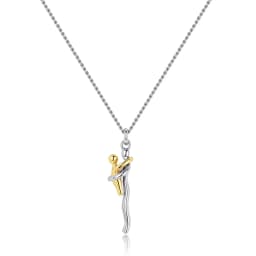 Seulement New 14K Gold Plated Embrace Pendant Couple Parent-child  Necklace for Women Two-tone Hug Earrings Jewelry Gift