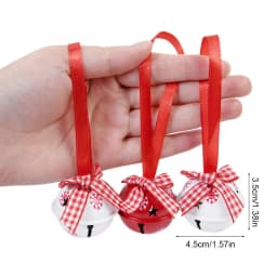 12Pcs Snowflake Christmas Jingle Bells Metal Decorative Pendant Xmas Tree Hanging Ornament 2025 New Year Home Party Decorations