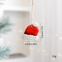 2026 Xmas Tree Pendant Cartoon Painted Santa Claus Elk Bear Christmas Stocking Resin Pendant Christmas Party Decorations 1pc