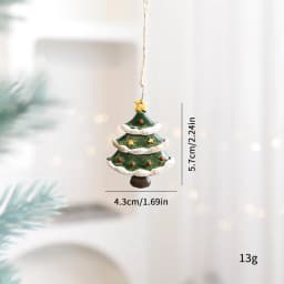 2026 Xmas Tree Pendant Cartoon Painted Santa Claus Elk Bear Christmas Stocking Resin Pendant Christmas Party Decorations 1pc