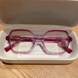 CLLOIO Ladies Trend Street Style Glasses Polygonal Gradual Change Frames Blue Light Filter Reading Glasses Customizable Myopia