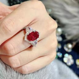 Classic and gorgeous ruby Female Ring Beautiful light luxury art high-end wedding rings for women banquet silver 925 jewelry