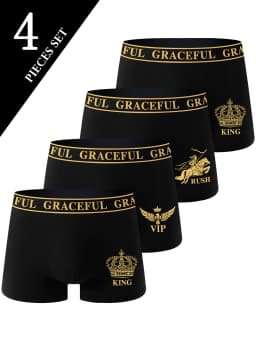 4 Piece Men's Underwear Soft Breathable Comfortable Men's Boxer Briefs High-end Black Casual Sports High Quality Men's Pants