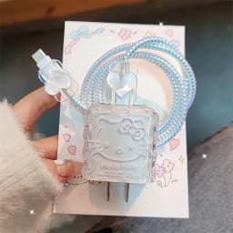 Cartoon Cat Big Ear Dog Charger Shell Cable Protector, Suitable for iPhone 18W/20W Fast Charging Cable Data Anti Drop Charger