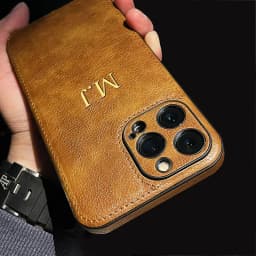 Personalized Custom Name Phone Case For iPhone 15 14 13 12 11 Pro Max 15 14 Plus Luxury Cowhide Leather Protection Back Cover