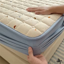 Breathable Soft Mattress Cover Fitted Sheet, Antibacterial Anti-Mite All Season Mattress Protector Non-Slip Silent Single/Double