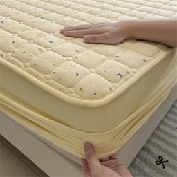 Breathable Soft Mattress Cover Fitted Sheet, Antibacterial Anti-Mite All Season Mattress Protector Non-Slip Silent Single/Double