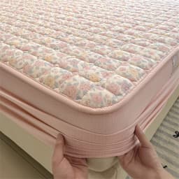 Breathable Soft Mattress Cover Fitted Sheet, Antibacterial Anti-Mite All Season Mattress Protector Non-Slip Silent Single/Double