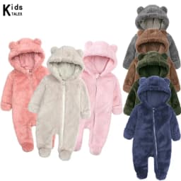 2026 Winter Thicken Fleece Newborn Baby Romper Soild Cotton Hoodies Infant Girl Onesie Toddler Boy Jumpsuits Warm Casual Outfits