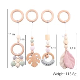 Wooden Rattle Toys Play Gym Mobile Hanging Sensory Toys Foldable Play Gym Frame Activity Gym 0 - 12 Months Baby Activity Area