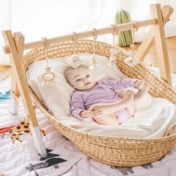 Wooden Rattle Toys Play Gym Mobile Hanging Sensory Toys Foldable Play Gym Frame Activity Gym 0 - 12 Months Baby Activity Area