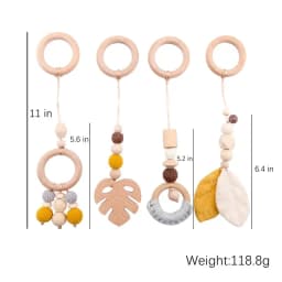 Wooden Rattle Toys Play Gym Mobile Hanging Sensory Toys Foldable Play Gym Frame Activity Gym 0 - 12 Months Baby Activity Area