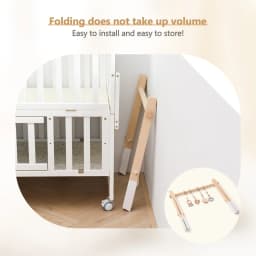 Wooden Rattle Toys Play Gym Mobile Hanging Sensory Toys Foldable Play Gym Frame Activity Gym 0 - 12 Months Baby Activity Area