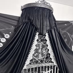 Dark Windbed Mantle Black Velvet Bedside Curtains for Living Room Medieval Lace Medieval Gothic European Charm Frame Luxury