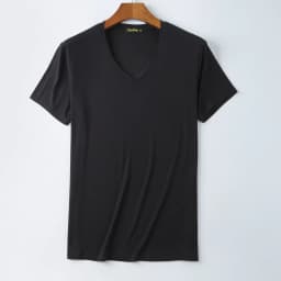 95% Bamboo Fiber V Neck Mens T Shirt Comfortable Summer Short Sleeve Tees Gym Clothing Men Undershirt Male Clothes White 2024