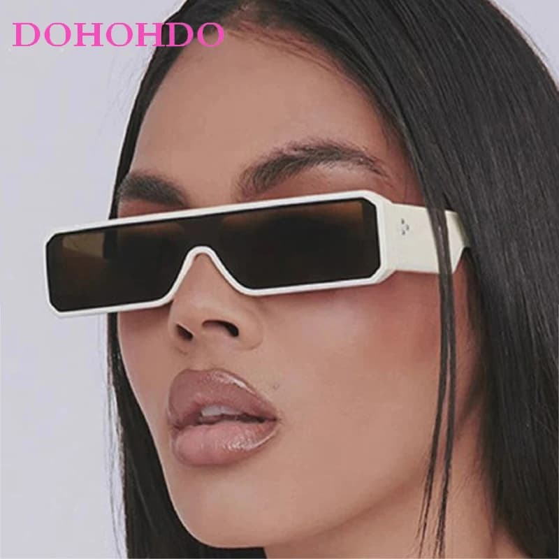 Trend Y2K Sunglasses Women Men Fashion Designer One Piece Small Square Hip Hop Punk Glasses Outdoor Driving Shades Eyewear UV400