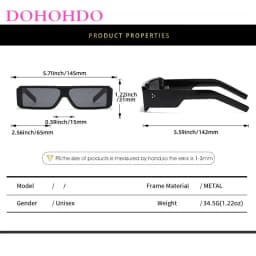 Trend Y2K Sunglasses Women Men Fashion Designer One Piece Small Square Hip Hop Punk Glasses Outdoor Driving Shades Eyewear UV400