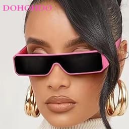 Trend Y2K Sunglasses Women Men Fashion Designer One Piece Small Square Hip Hop Punk Glasses Outdoor Driving Shades Eyewear UV400