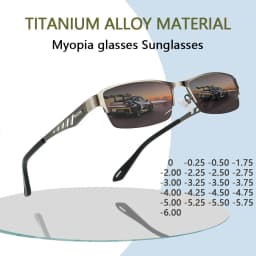 Titanium Alloy Frame Men Anti-blue light Myopia Glasses Sunglasses Trend Wild Nearsighted Sun Glasses -1.0~-6.0