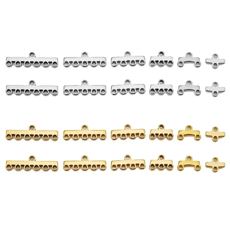 20pcs Stainless Steel Layer Clasp Bails Pendant Loops Drop Connectors 18K Fashion DIY Necklace Bracelet Jewelry Making Supplies