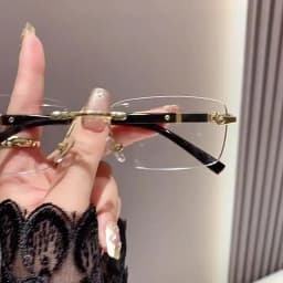 Square Rimless Photochromic Myopia Glasses Men Women Business Anti-UV Nearsighted Eyewear Retro Eyeglasses 0-1.0-4.0