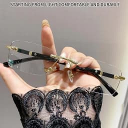 Square Rimless Photochromic Myopia Glasses Men Women Business Anti-UV Nearsighted Eyewear Retro Eyeglasses 0-1.0-4.0