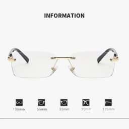 Square Rimless Photochromic Myopia Glasses Men Women Business Anti-UV Nearsighted Eyewear Retro Eyeglasses 0-1.0-4.0